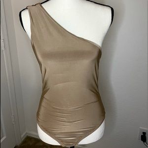 One shoulder body suit